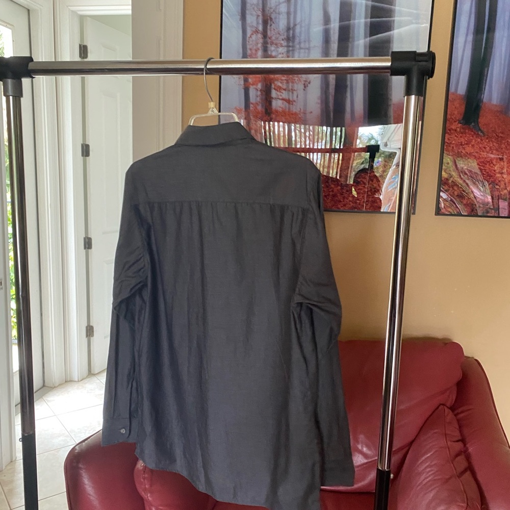 Grey button down